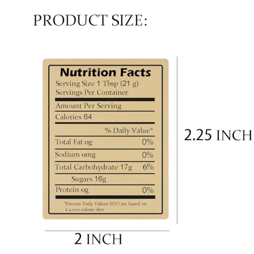 Generic FENGHERUIA03222024 Nutrition Honey Labels Kraft Honey Nutrition Facts Calories Health Benefits Self-Adhesive Honey Nutrition Canning Label For Homemade Honey Jars Honey Containers 200 Pcs thumb #1