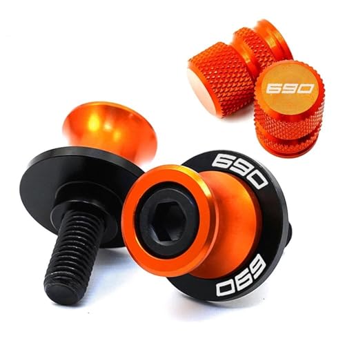 Dalidak Tapas de válvulas for motocicletas KTM 690 SMC Duke 690SMC SMC R 690Duke 2009 2025 2021 2022 2023, tornillos de soporte deslizante for carretes de basculante M10(A Set Orange)
