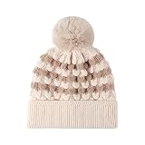 Mützen Für Hunden Warme Strickmütze für Damen Herren, gestreift, verdicktes Winter-Outdoor-Fleece für kaltes Wetter New Cap Herren Original (E, One Size)