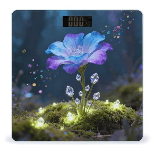 Báscula digital de baño Crystal Flower con pantalla LCD miniatura 1