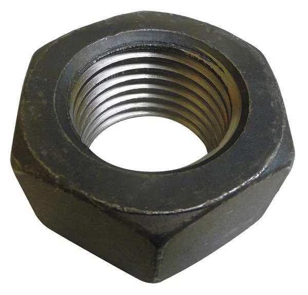 Hex Nut, 2-1/2"-12, Steel, Grade 8, Black Oxide, 2-13/64 in Ht