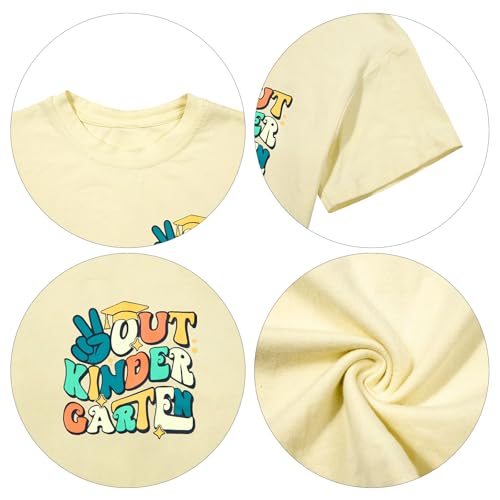 Image of Kindergarten Graduation Shirt Toddler Out Kindergarten Shirts Girls Boys Funny Graphic Casual Short Sleeve Tops