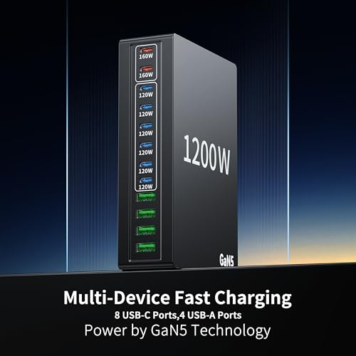 1200W USB C Charger Block Fast 12 Port MacBook Pro Charging Station - image 7