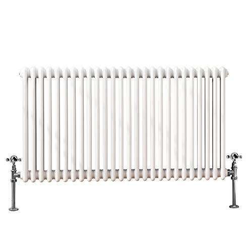 NRG 600 X 1190 mm Gloss White Horizontal Cast Iron Radiator, view 4