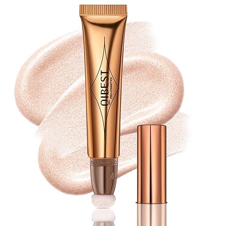 Multibrite Liquid Highlighter Beauty Wand Cream Liquid Highlighter Stick Matte Bronzer Stick with Cushion Applicator Highlighter Makeup Stick Face Illuminator Makeup Stick (Highlighter White)