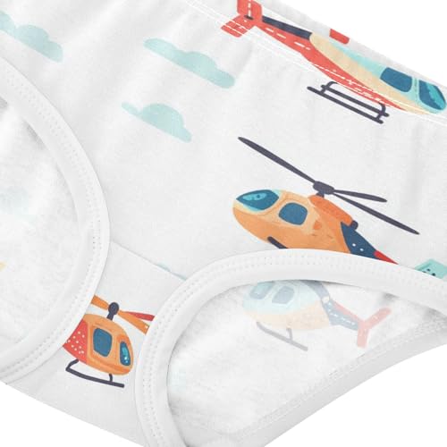 Wusikd Colorful Helicopters Girls' Underwear Cotton Cute Girls Briefs Soft Toddler Underwear 2T4