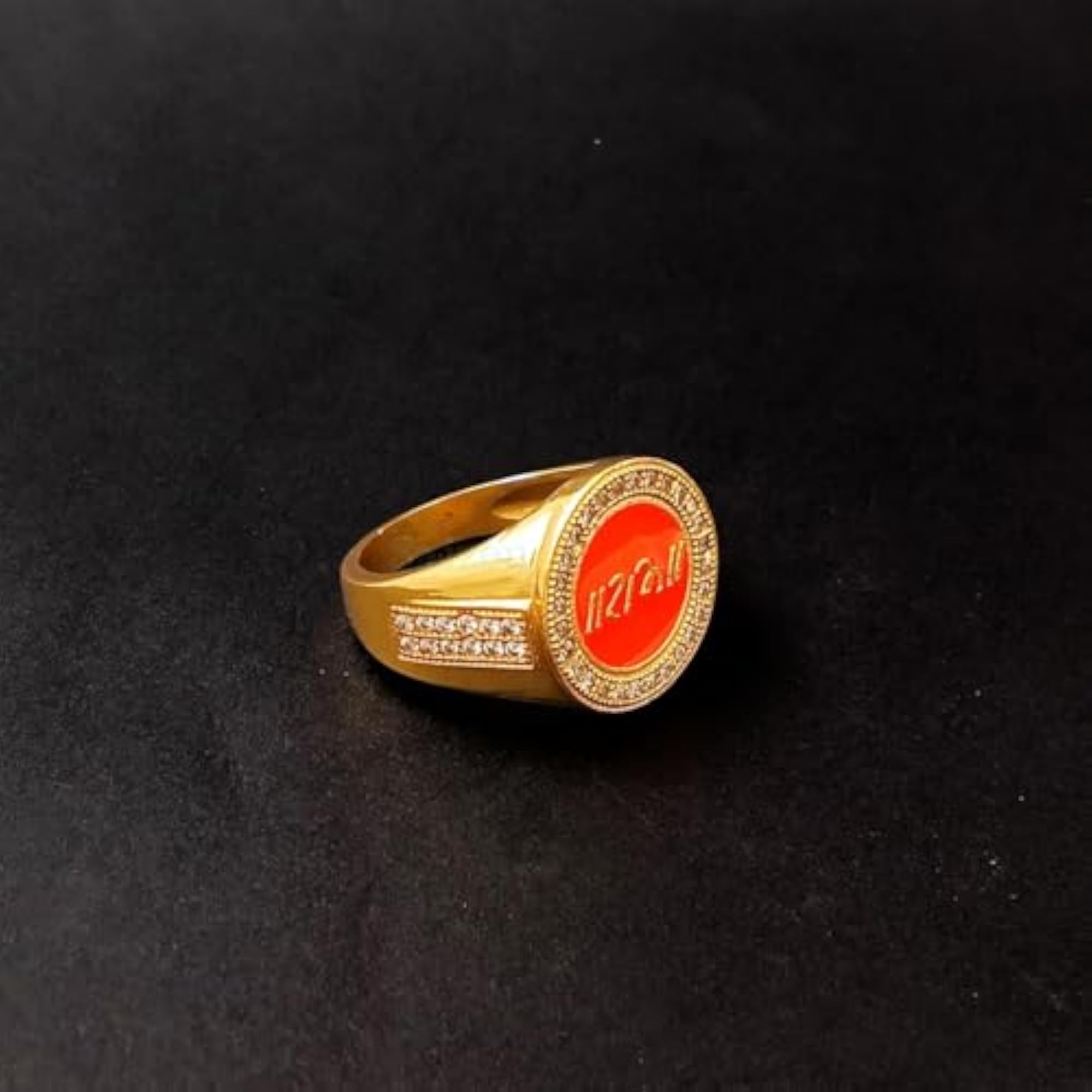 Gold-Plated Bhagwan Ram Name Engraved Ring for Men