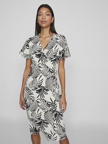 Robe Vila Loe Palma avec coupe cache-cœur et manches courtes légères