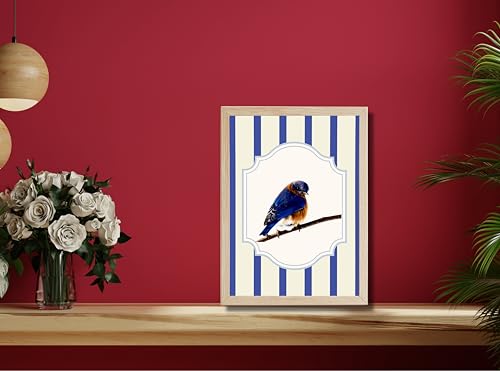 Image of Modern Scenery Bird Wall Art Frame | Pinterest Inspired Aesthetic Wall Decor | Bird Photo Frame | Ready to Hang Minimal Nature Frame for Living Room Bedroom & Office | (Design 4)