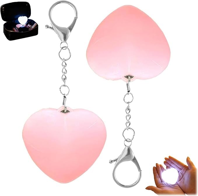 Handbag Light 2026, Love Wallet Tote Bag Touch Sensor Purse Keychain Light, 1PCS/2PCS/3PCS Rechargeable LED Automatic Glow Lights Heart Shape Handbag Lights for Women Girls Mother Friends (2PCS-Pink)