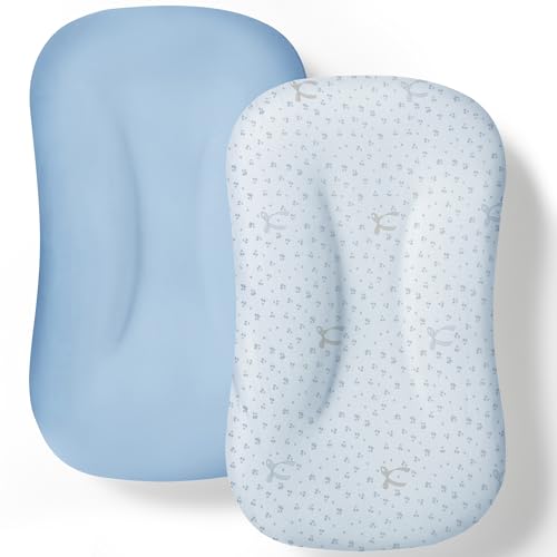 Image of Cpzzkq Baby Lounger Cover 2 Pack - Silky Soft and Breathable Infant Lounger Cover, Newborn Lounger Slipcover for Baby Boys Girls, Fits Cpzzkq & Most Loungers, Cover Only, ZumaBlue