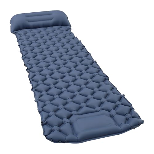 Sleeping Pad for Camping with Pillow - Ultralight(1.3lbs) Inflatable Tent Mattress, 4