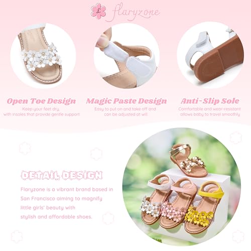 Image of Flaryzone Girls Sandals Open Toe Summer Flats Dress Sandals Shoes Toddler /Little Kid