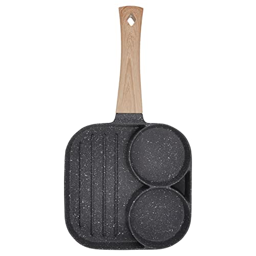 Sartén Dividida para Desayuno, Sartén para Parrilla, Sartén de Aleación de Aluminio 2 en 1,...