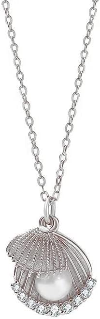 14K Gold Freshwater Pearl & Moissanite Necklace for Women,Unique Shell-Inspired Pearl Choker Necklace,Classic Fashion Jewelry Gift
