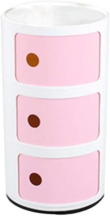 FLYIFE Overbed-Tables Mini Small Bedside Table, Bedroom Storage Cabinet Saves Space, Multi-Function Round Plastic Storage Cabinet End Table
