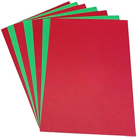 DJP 160 GSM A4 Christmas Festive Coloured Card - Red/Green (Pack of 50 Sheets) - 25 Intensive Red & 25 Billiard Green Cover