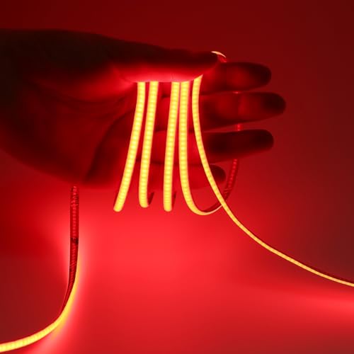 GOMING 5V 5mm Width COB USB LED Strip Light Red USB Powered 4M(2pcs x 2M) High Density 400LEDs/M Flexible IP20 Not Waterproof LED Tape Lights for DIY Decoration Lighting - Image 2