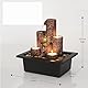 SURPRIZON Lotusblatt Indoor Tischbrunnen 3 Stufen mit Ein-/Ausschalter und natürlichen Flussfelsen Zen Entspannung für Büro, Wohnzimmer, Schlafzimmer (Grau, 17.5x17.5x7.67 cm)