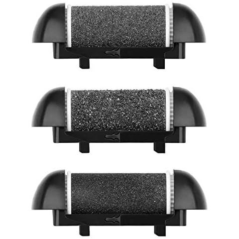 Electric Callus Remover Refill,Elmchee Perfect Refill 3 Different Replacement Rollers Rough Medium Fine Professional Feet Care Grinding Heads Pack of 3 (Black) Cover
