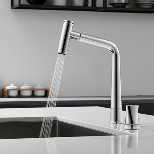 Robinet de cuisine chromé avec douchette extractible 2 jets - 7