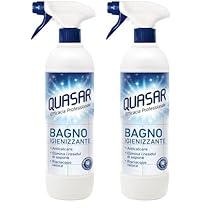 Quasar – Bagno Igienizzante – Anticalcare, Elimina i Residui di Sapone, Risciacquo Veloce – 680 ml (Confezione da 2)