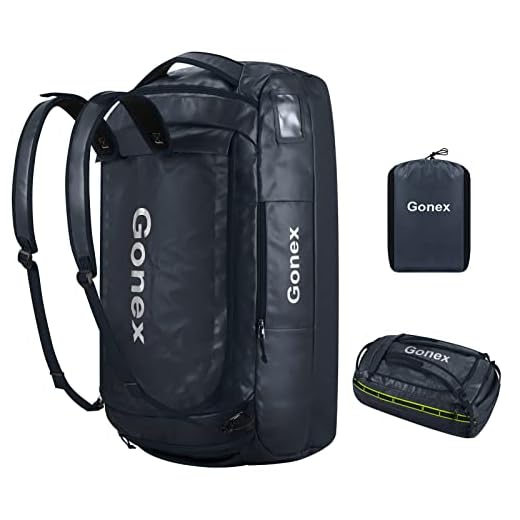 Gonex 60L Bolsa de Deporte Viaje Mochila Impermeable Duffel Bag Resistente al Agua para Deporte Acuático, Camping, Senderismo, Viajes, Gimnasio, Playa, Vela, Natación, Navegación, Surf