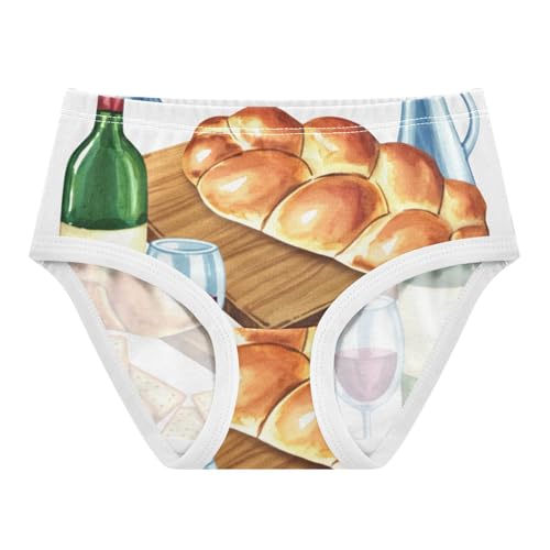 Girls Underwear Toddler 2t Cotton Panties for Girl Florals Underpants Briefs Still Life Wine Bread