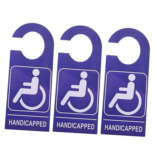 LALAFINA 3個ブルー残疾人停??志 車用車椅子マーク付き障害者駐車許可証タグ 手軽に設置可能な障害者駐車場表示プレート