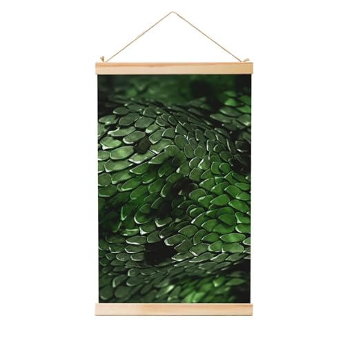 Poster serpent vert déco nature pour créer une ambiance zen dans la chambre