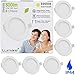 Produktbild Lumare LED Einbaustrahler 12W 800lm 230V IP44 Ultra flach 6er Set Wohnzimmer, Badezimmer Einbauleuchten weiss 26mm Einbautiefe Mini Slim Decken Spot warmweiß