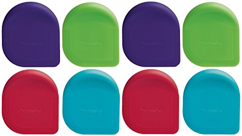 Progressive Nylon Pan Scrapers, Assorted Colors, Pack of 8