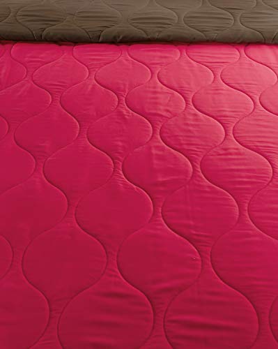 Amazon Brand - Solimo Microfibre Reversible Quilt Blanket,Double,220 Gsm,Vivid Pink And Taupe Grey,tc-200 | TC - 200 5 418nSSgedqL