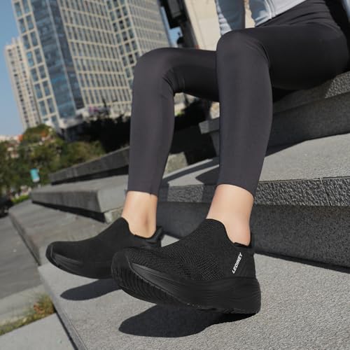 Women's Slip On Walking Sneaker丨Lightweight Breathable Tennis Shoes丨Knit Mesh Platform Zapatos para Mujer4