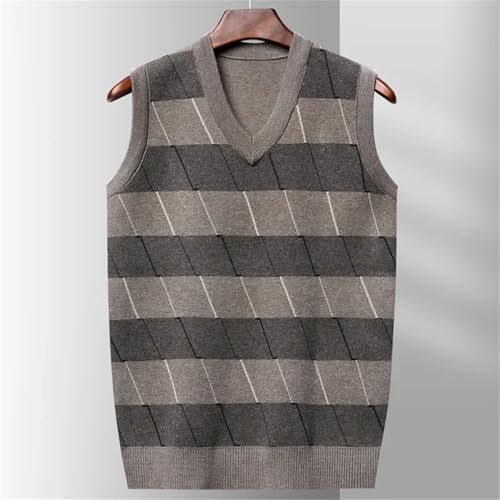 Spring Sweater Vest for Casual V-Neck Palid Vest Men Casual Pullover Sweater Vest3