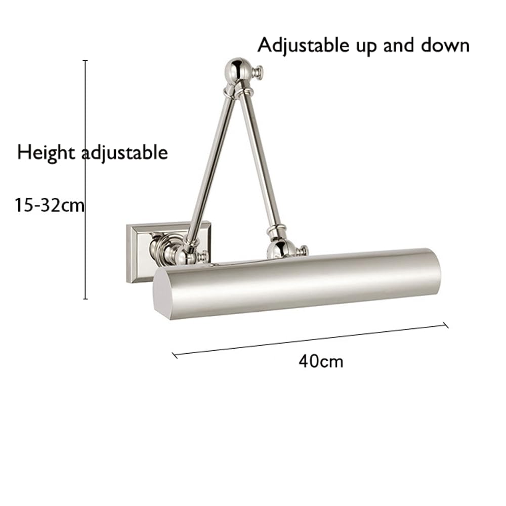 Luci da toeletta retrò Americane in Ottone/Cromo, Applique Decorativa a LED Industriale in Ottone, luci per specchi da Bagno, Applique per Sfondo Soggiorno, Lampada da toeletta.