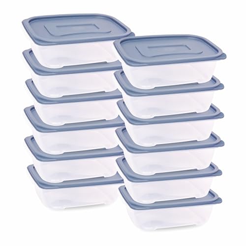 ACUNA Contenedor de almacenamiento de alimentos de 1,1 L (paquete de 12 unidades), hermético, con tapas, apilable, reutilizable, preparación de comidas, sin BPA, no tóxico, seguro para almacenamiento