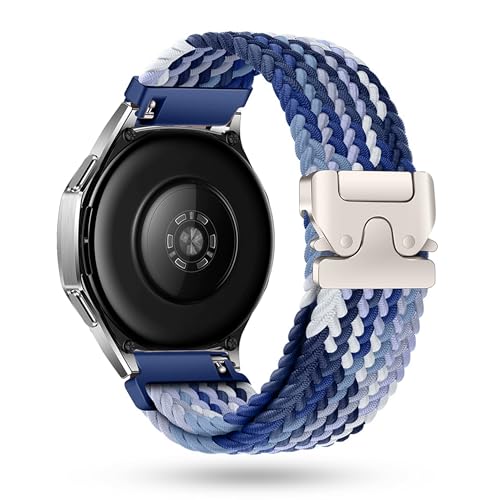 [モエライフ] スマートウォッチ 時計 ベルト 【20mm/22mm・23カラー展開・パラシュートスタイルバックル】 スマートウォッチ バンド 腕時計 ベルト ナイロン 交換バンド 無段階調整 金属バックル メンズ レディース 兼用 通気性 弾力性 伸縮性 柔軟性 向上 (グラディエントブルー, 22mm)