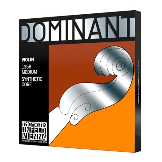 Thomastik-Infeld Dominant Violin String Set, 4/4 Size, Medium Tension - 135B - Synthetic Core A, D, G with Stainless Steel E, Removable Ball - Clear & Balanced Tone, The Reference Standard for Violin
