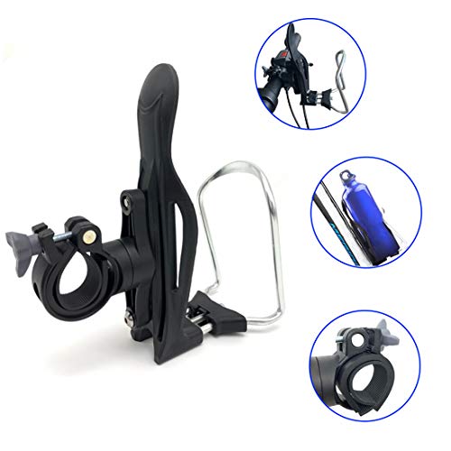 JIANKUN Adjustable Bike Water Bottle Cage,Lightweight Aluminum Alloy Bicycle Water Bottle Holder with Handlebar Mount Bracket (B-Type)