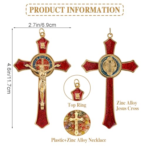WANDIC 1 Piece 4.6in Crucifix Cross 1 Piece Cross Necklace - Image 2