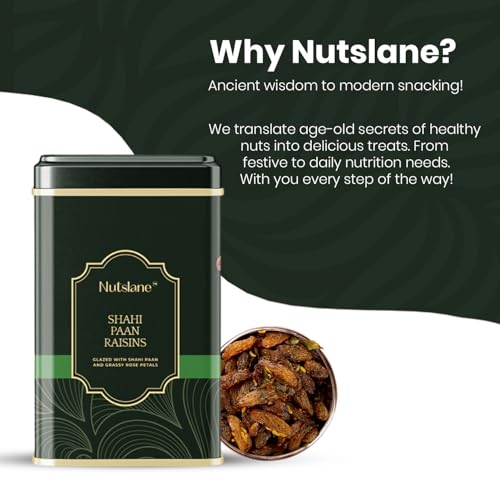 Image of Nutslane Premium Shahi Pan Flavored Raisins (2 Pack of 150g), Healthy Dry Fruit Snack, High in Antioxidants, Pure Natural