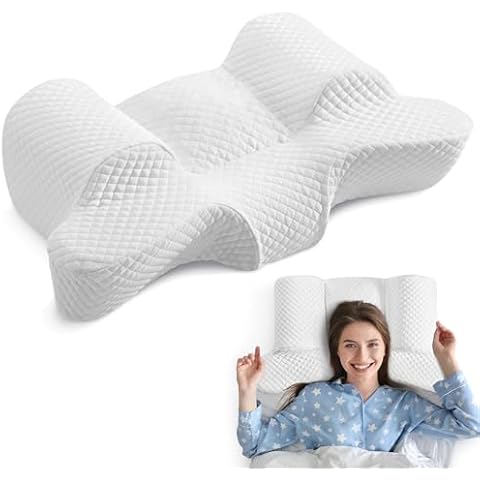 AM AEROMAX Adjustable Memory Foam Back Sleep Training Pillow for Keep Head Straight Wrinkle Prevention - Beauty Pillow for Anti Wrinkle & Anti Aging. Cover