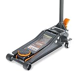 Maxority 3-Ton (6600lbs) Low-Profile Dual Pistons Heavy-Duty Steel Racing Floor Jack with Quick Lift Hydraulic Pump, Foot Pedal and Magentic Pad for Car Maintenance (Orange, 3 Ton Low Profile)