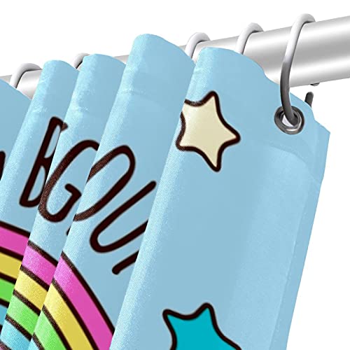 Rideau de douche licorne imperméable anti-éclaboussures pour préserver le sol - 6