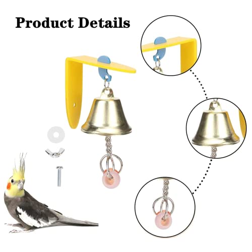 Zhouocea 2 PCS Universal Bird Parrot Toys - Hanging Bell Toys for Budgie Cockatiels, Conures, Finches, Small Parakeets - Image 3