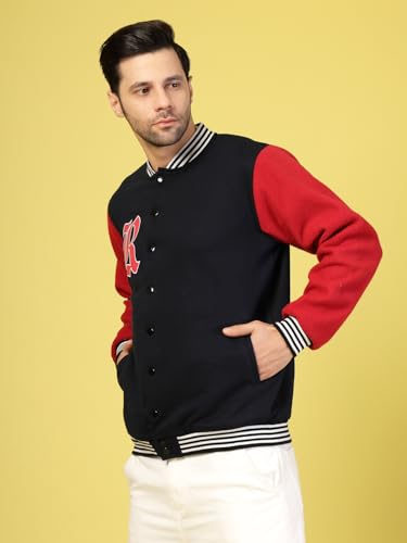 Image of Rigo Varsity Jacket for Men | Streetwear Varsity Jacket | Puff Print Varsity Jacket | Oversized Varsity Jacket for Men