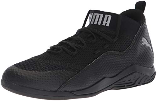 PUMA Men's 365 Ignite Fuse 2 Futsal-Shoe, Black Black Black, 12 M US