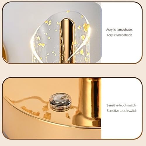 Image of One94Store 3D Infinity Crystal LED Night Lamp with Gold Base, Touch Control Cordless Decorative Table Light - 3 Color Modes, Modern Bedside Lamp for Bedroom, Living Room & Home Decor (Plastic Body)