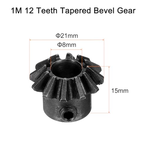 Engranajes cónicos 1.5 módulo 12T y piñón cónico de latón de 8 mm para hardware de rotación mecánica 2